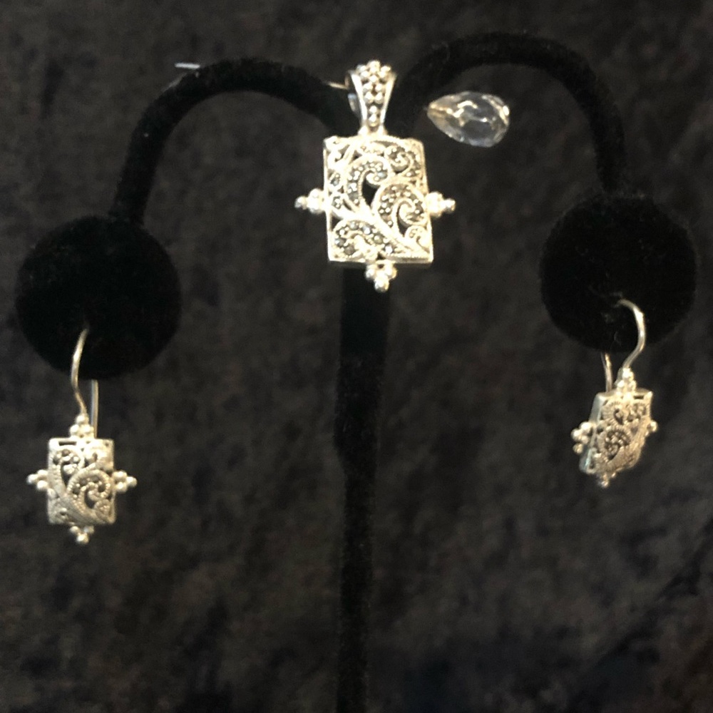 Sterling and Marcasite jewelry set